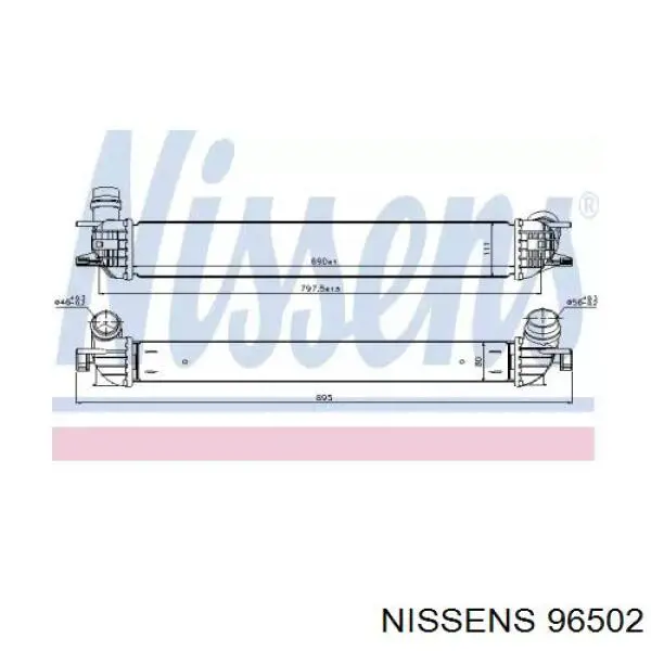 96502 Nissens radiador de aire de admisión