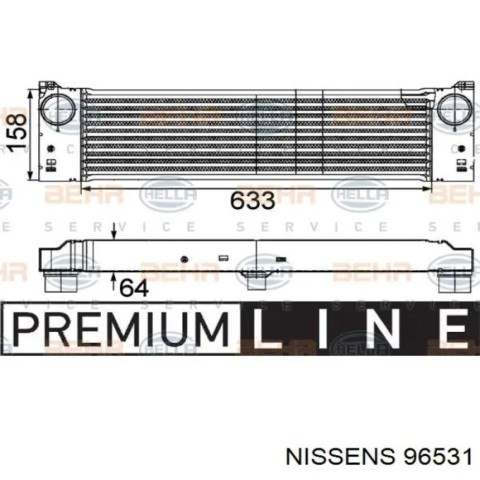 96531 Nissens radiador de aire de admisión