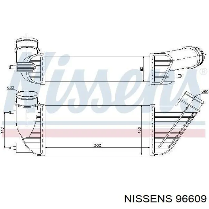 96609 Nissens radiador de aire de admisión