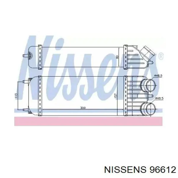 96612 Nissens radiador de aire de admisión