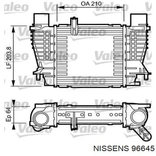 96645 Nissens radiador de aire de admisión