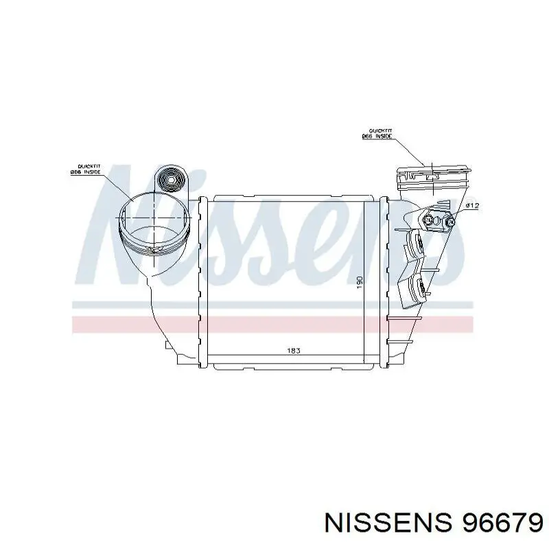 96679 Nissens radiador de aire de admisión