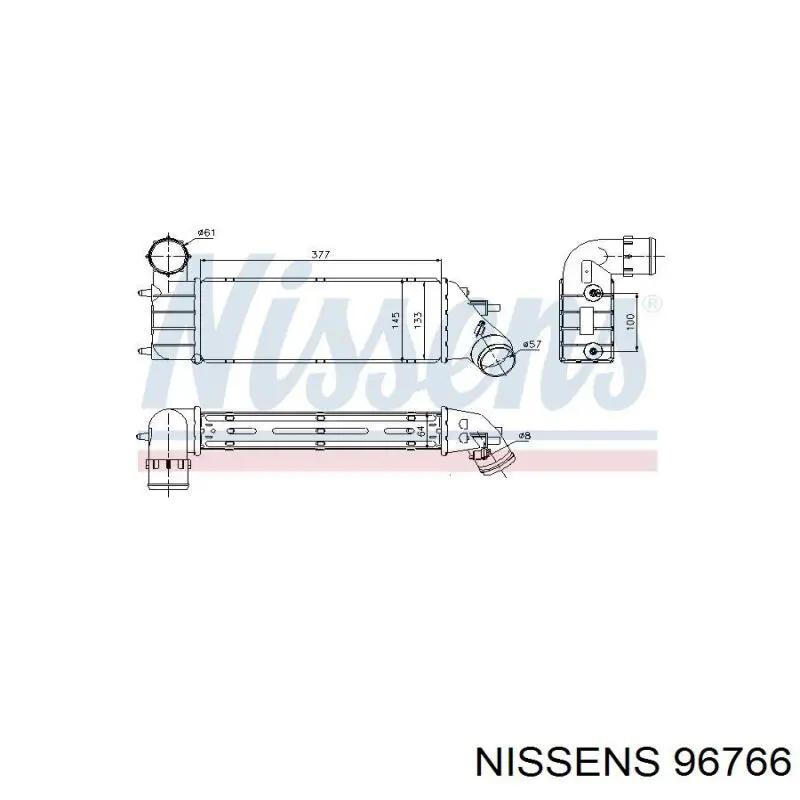 96766 Nissens radiador de aire de admisión