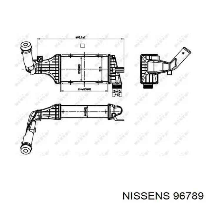 96789 Nissens radiador de aire de admisión