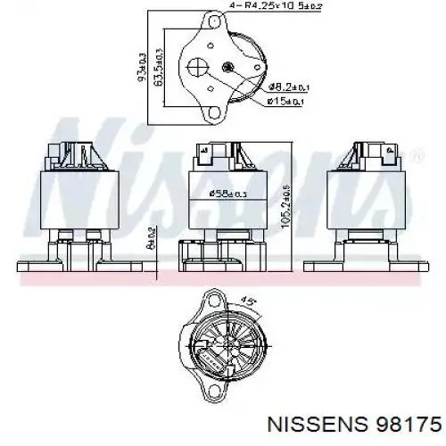 98175 Nissens válvula, agr