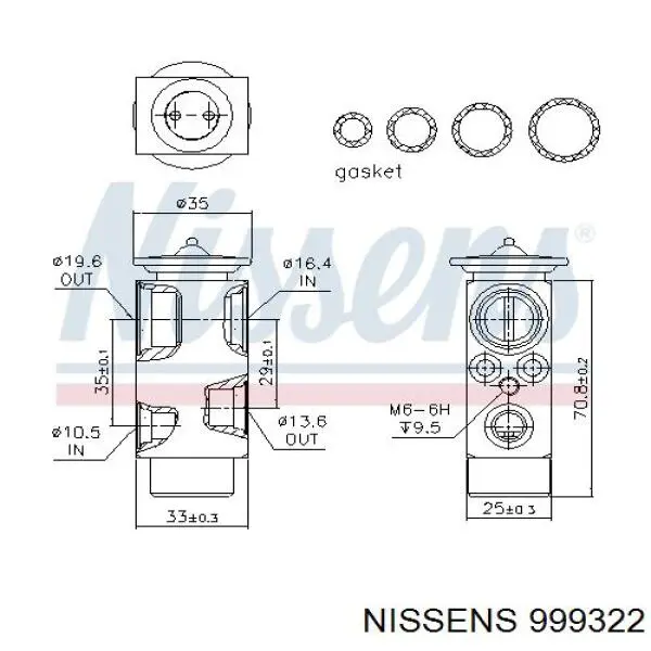 999322 Nissens válvula de expansión, aire acondicionado