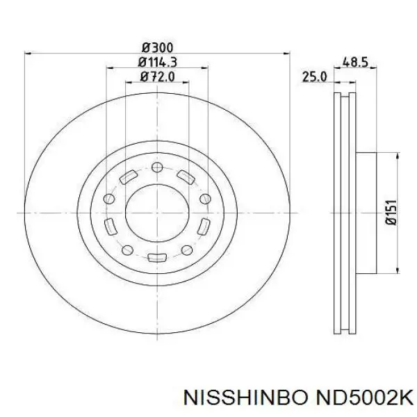 ND5002K Nisshinbo freno de disco delantero