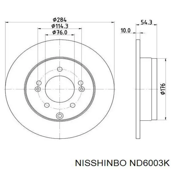 ND6003K Nisshinbo disco de freno trasero