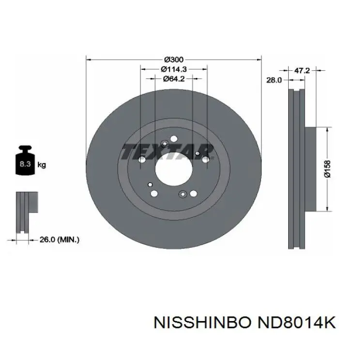  Freno de disco delantero para Honda Pilot 