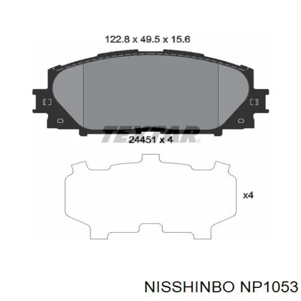 NP1053 Nisshinbo pastillas de freno delanteras