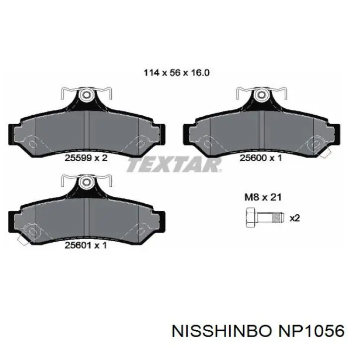 V9118B038 Peugeot/Citroen pastillas de freno traseras