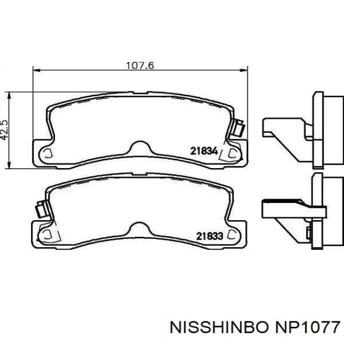 NP1077 Nisshinbo pastillas de freno delanteras