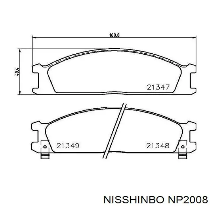 NP2008 Nisshinbo pastillas de freno delanteras