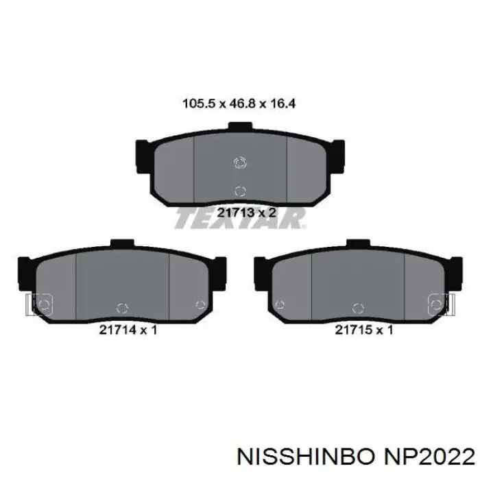 NP2022 Nisshinbo pastillas de freno traseras