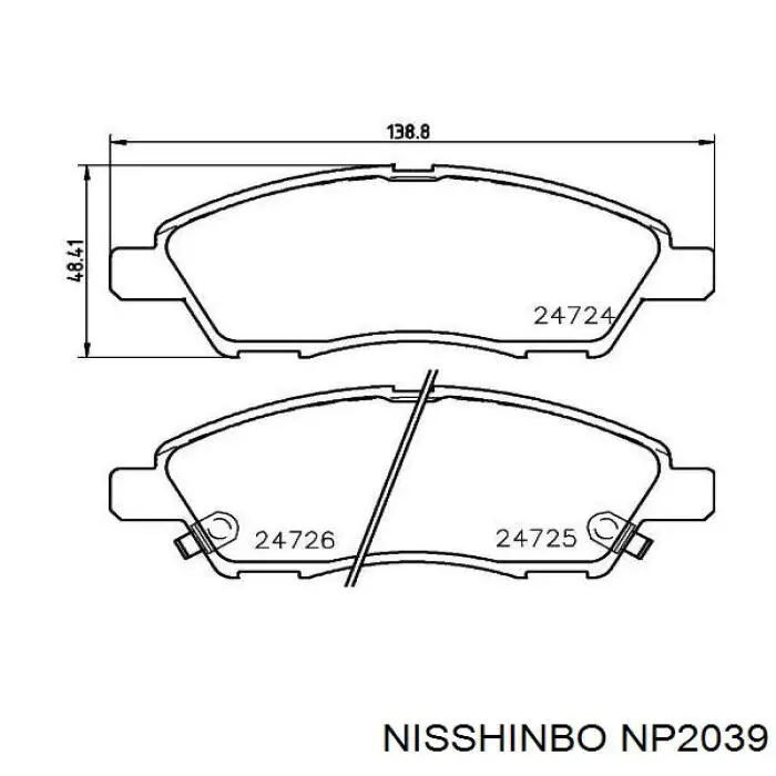 NP2039 Nisshinbo pastillas de freno delanteras