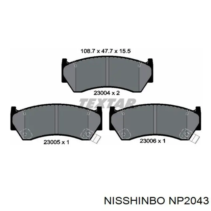 NP2043 Nisshinbo pastillas de freno delanteras