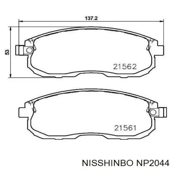 NP2044 Nisshinbo pastillas de freno delanteras