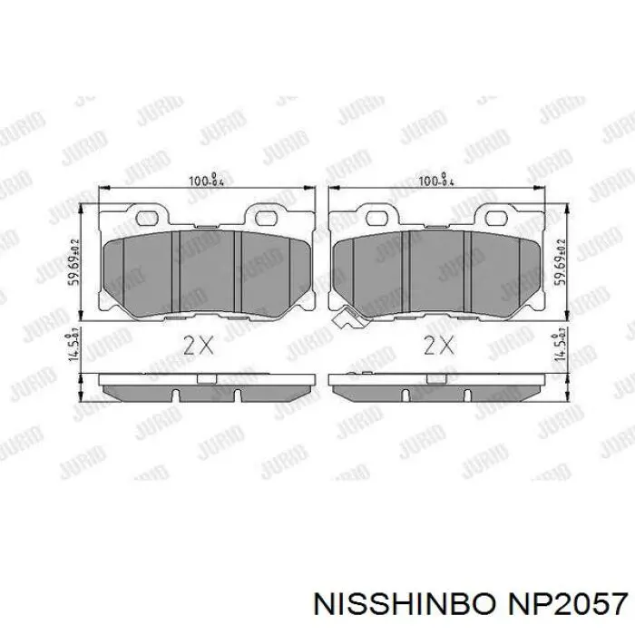 NP2057 Nisshinbo pastillas de freno traseras