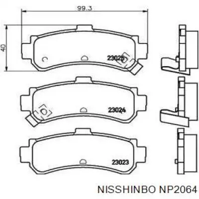 NP2064 Nisshinbo pastillas de freno delanteras