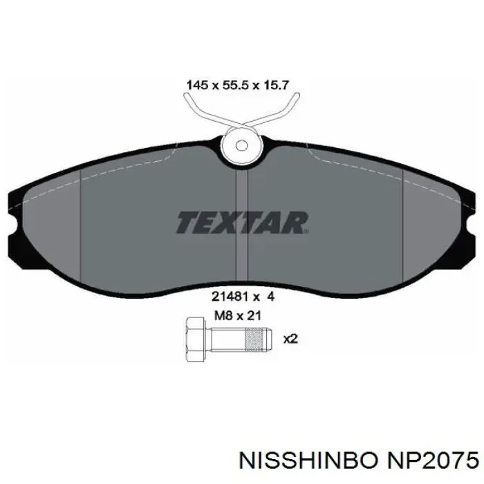NP2075 Nisshinbo pastillas de freno delanteras