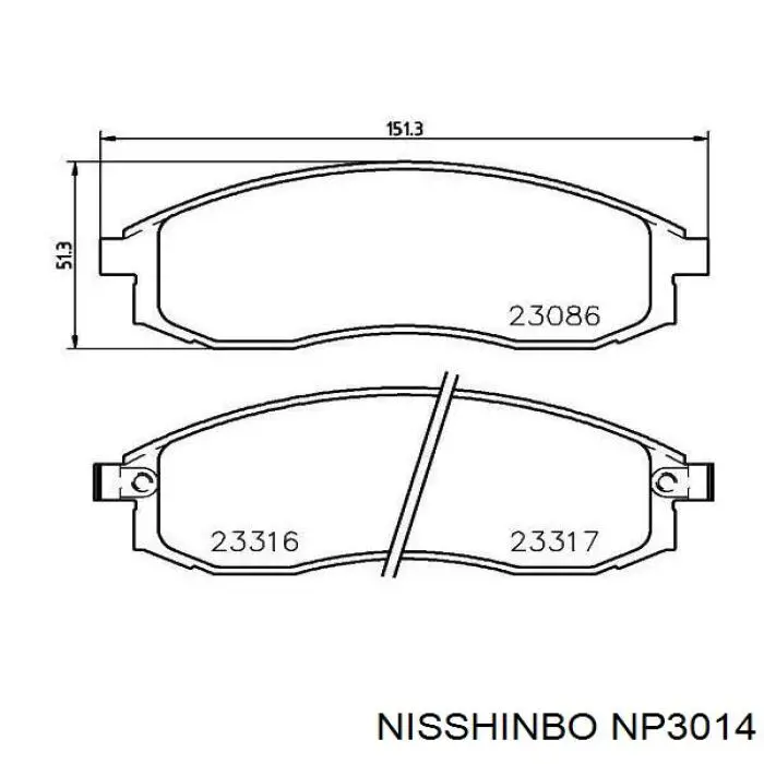 NP3014 Nisshinbo pastillas de freno delanteras