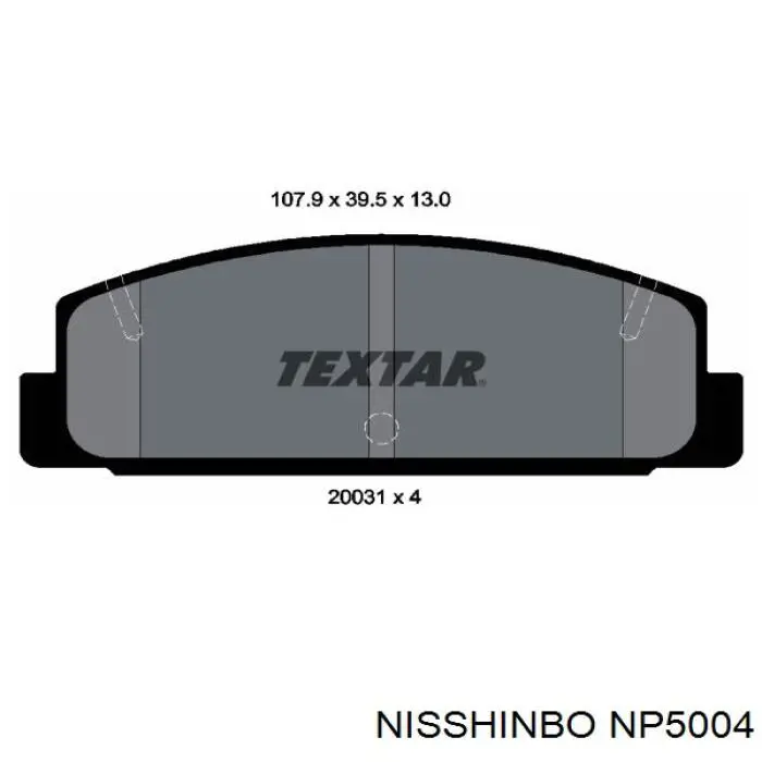 NP5004 Nisshinbo pastillas de freno traseras