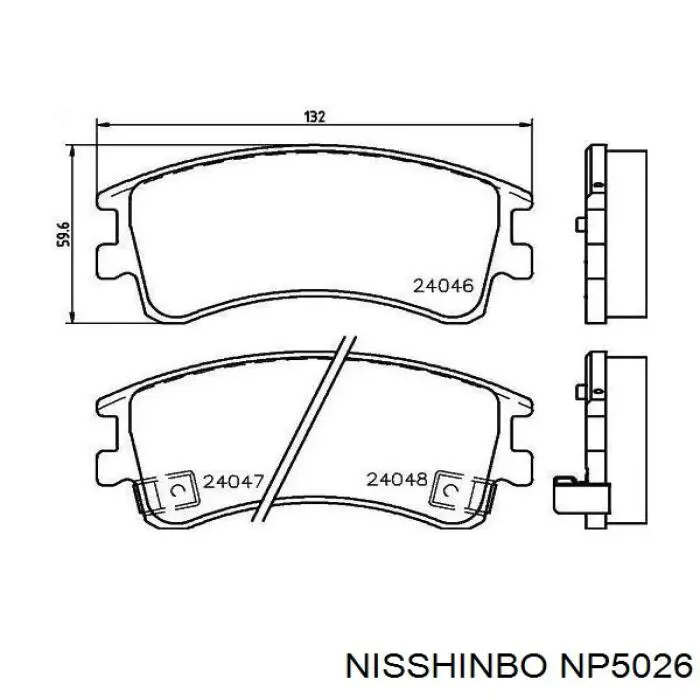 NP5026 Nisshinbo pastillas de freno traseras