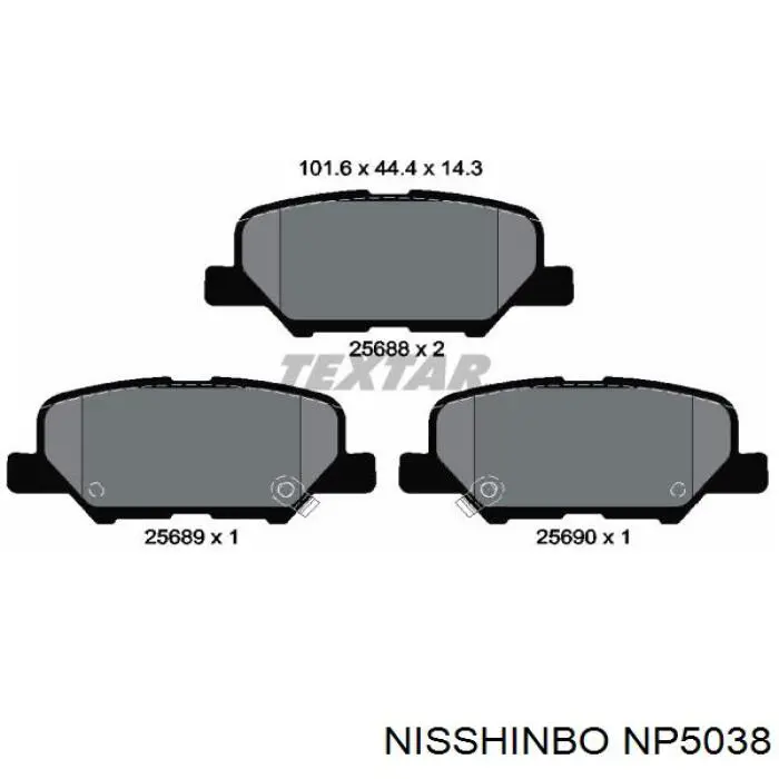 NP5038 Nisshinbo pastillas de freno traseras