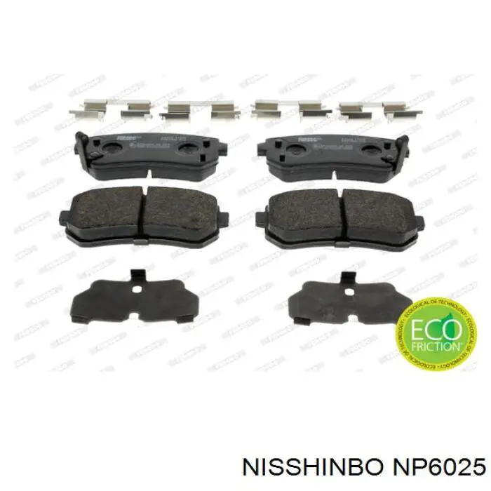 NP6025 Nisshinbo pastillas de freno traseras