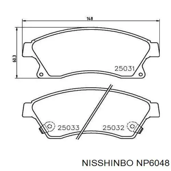 NP6048 Nisshinbo pastillas de freno delanteras