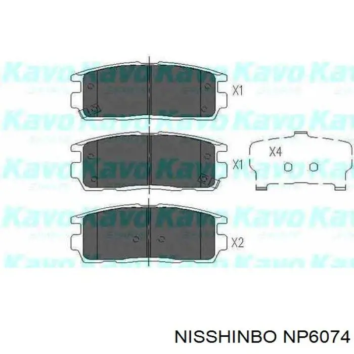 NP6074 Nisshinbo pastillas de freno traseras