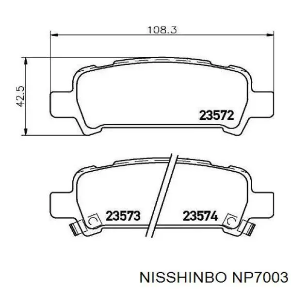 NP7003 Nisshinbo pastillas de freno traseras