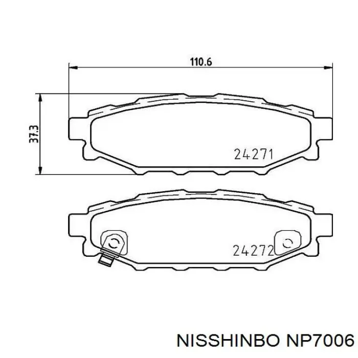 NP7006 Nisshinbo pastillas de freno traseras