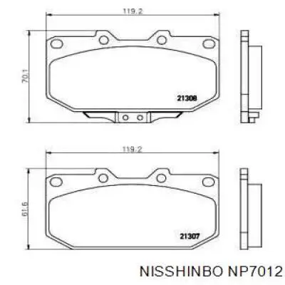 NP7012 Nisshinbo pastillas de freno delanteras