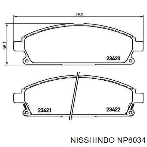 NP8034 Nisshinbo pastillas de freno delanteras