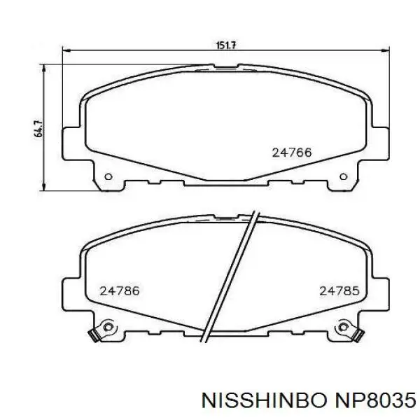 NP8035 Nisshinbo pastillas de freno delanteras