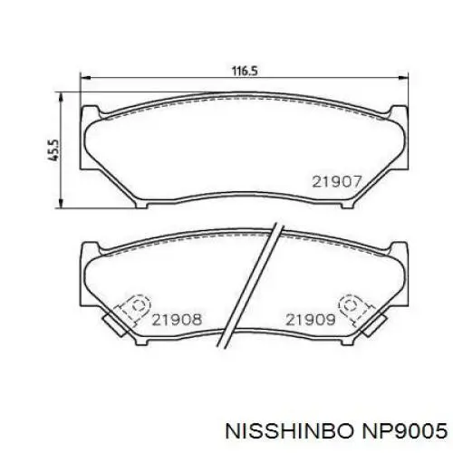 NP9005 Nisshinbo pastillas de freno delanteras