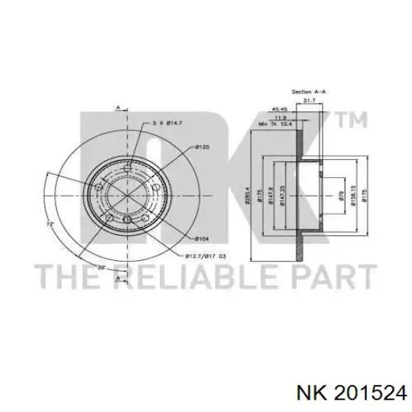 201524 NK freno de disco delantero