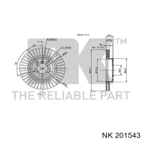 201543 NK freno de disco delantero