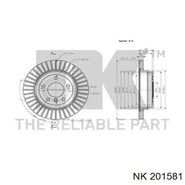 201581 NK disco de freno trasero