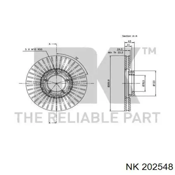 202548 NK freno de disco delantero