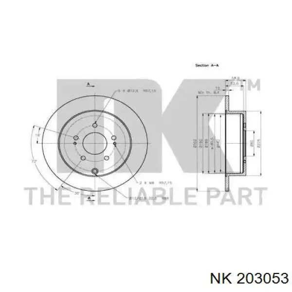 203053 NK disco de freno trasero