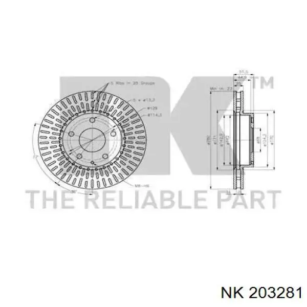 203281 NK freno de disco delantero