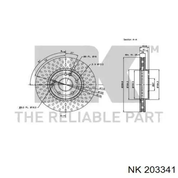 203341 NK freno de disco delantero