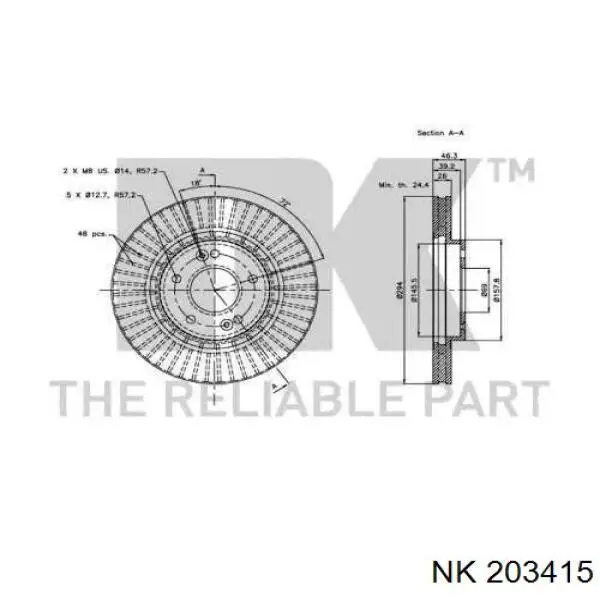 203415 NK freno de disco delantero