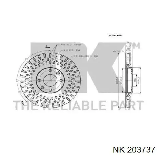 203737 NK freno de disco delantero