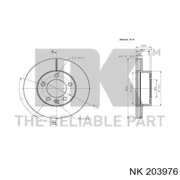 203976 NK freno de disco delantero