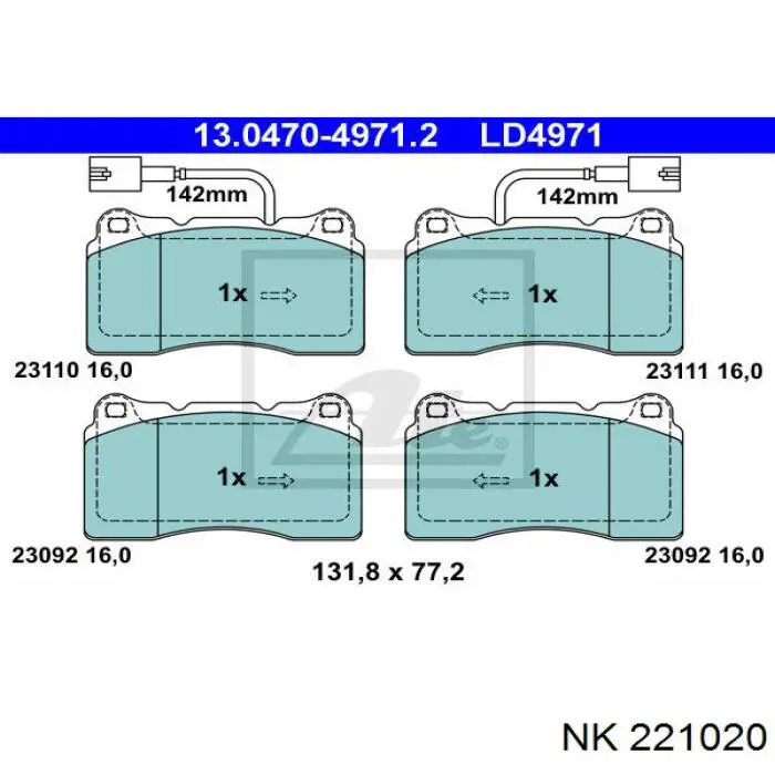 221020 NK pastillas de freno delanteras