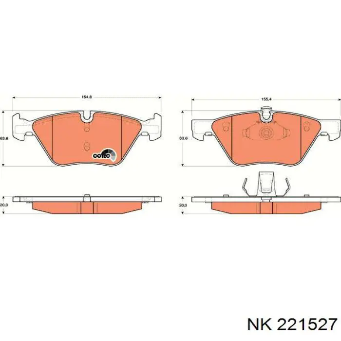 221527 NK pastillas de freno delanteras