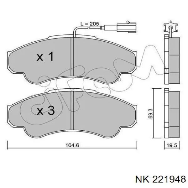 221948 NK pastillas de freno delanteras